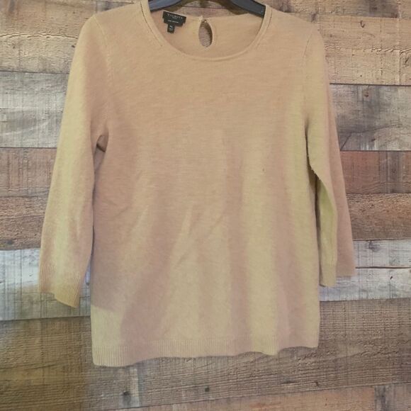 Talbots tan cashmere sweater, size medium petite - Picture 3 of 12